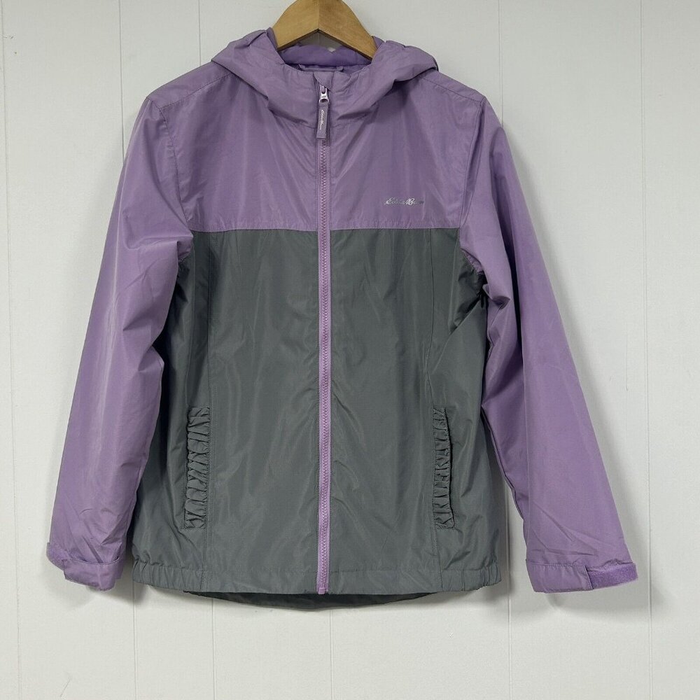 EDDIE BAUER HOODED RAIN JACKET/WINDBREAKER iGirl's sz Large Light Purple
